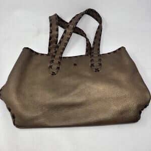 Randell Dodge RD2 Brown/ Bronze Leather Calf Hand Stitched Tote Bag Shoulder
